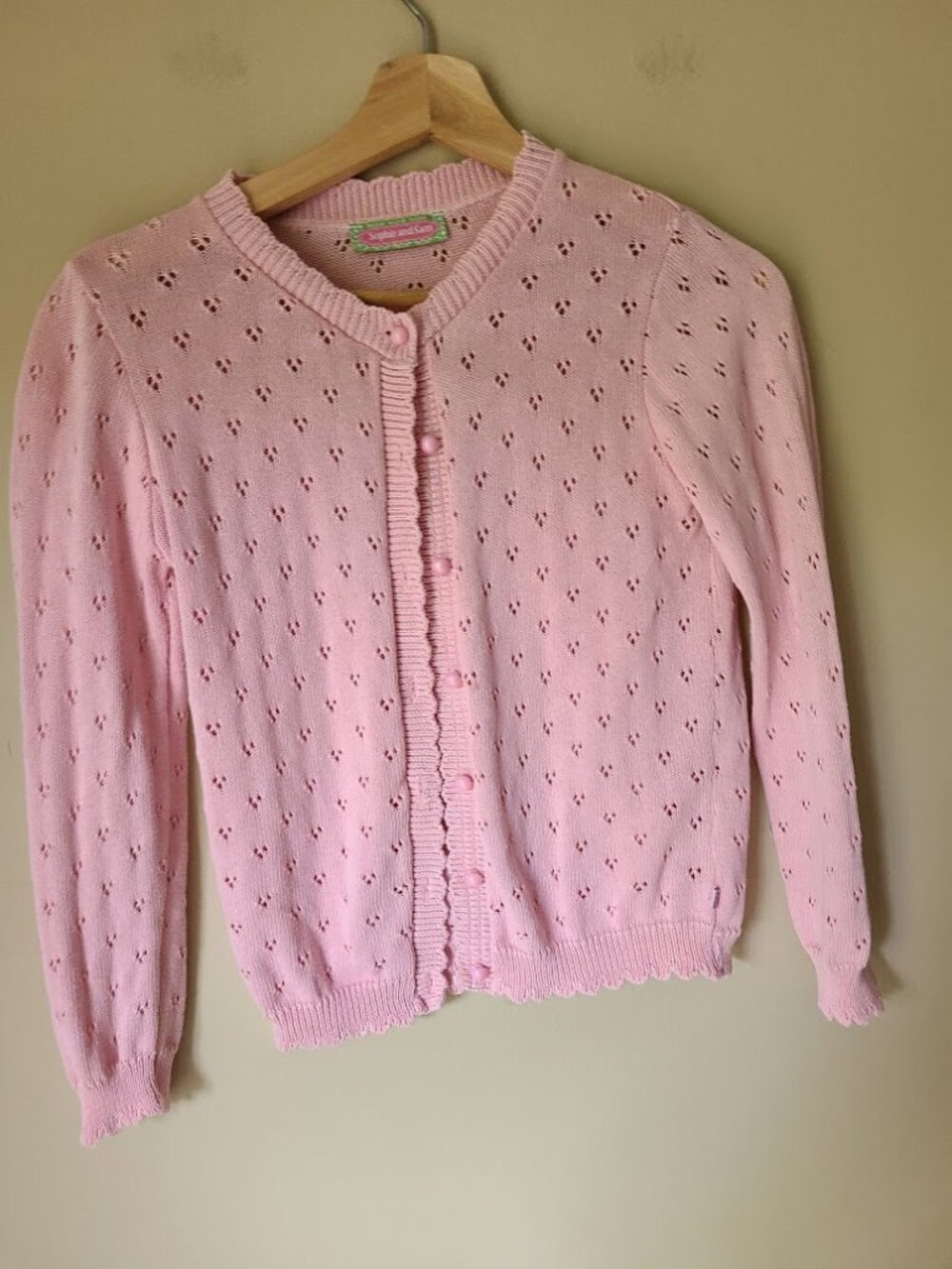 Sophie and Sam Girls Cardigan, Cotton, Size 10/12, Pink